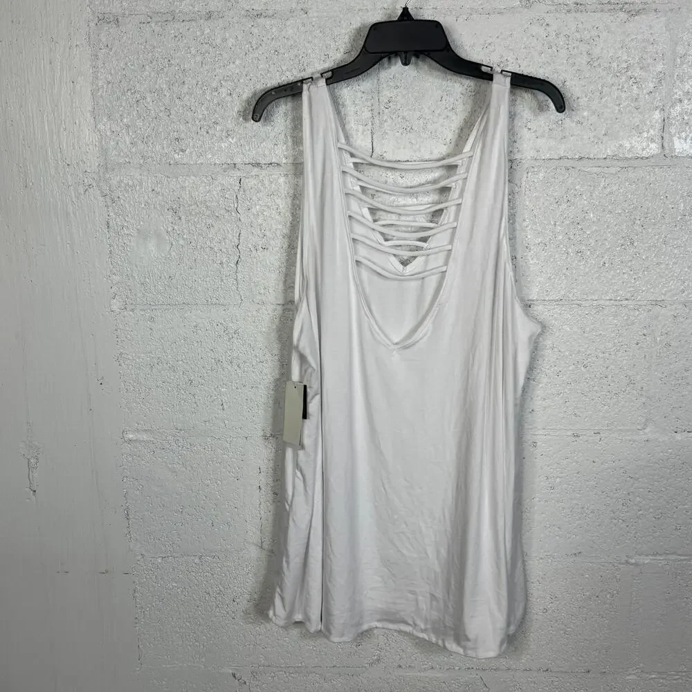 Salt + Cove JRs Strappy Plus Size Tank Dress Swim Cover-Up White 2X